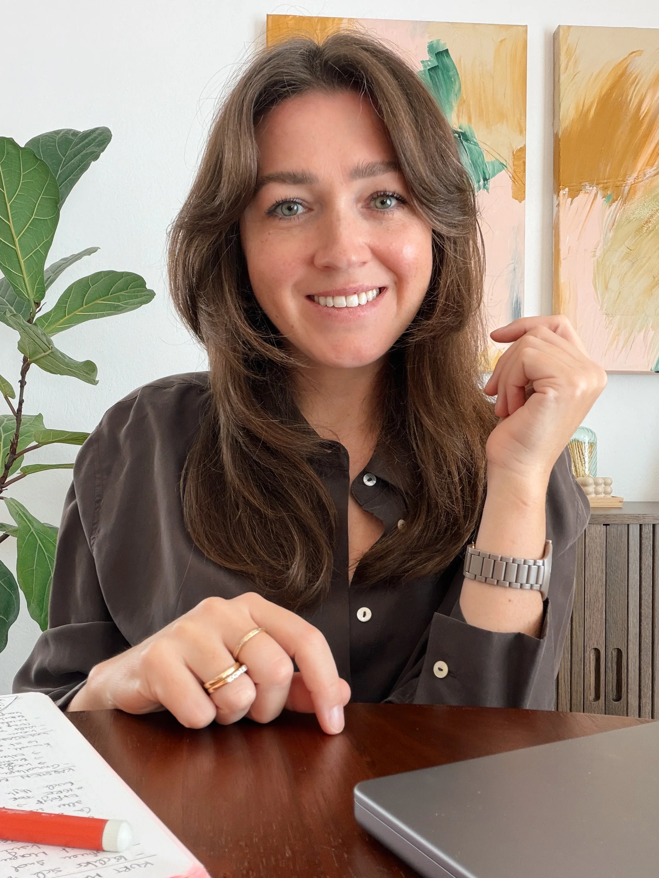 Lisa Frost working in her design studio